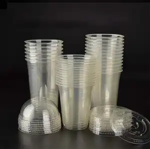 12オンス16オンス20オンス環境にやさしい生分解性グリーンウェア堆肥化可能なクリアパーティーカップPLAプラスチックカップ