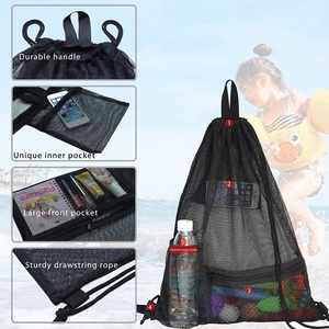Sac à cordon en maille robuste, sac de rangement pour équipement sportif, pour le basketball, le volley-ball, la gym, la plage et la natation - Product Image 3