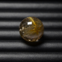 Perle ronde en quartz rutilé doré naturel pour la fabrication de bijoux