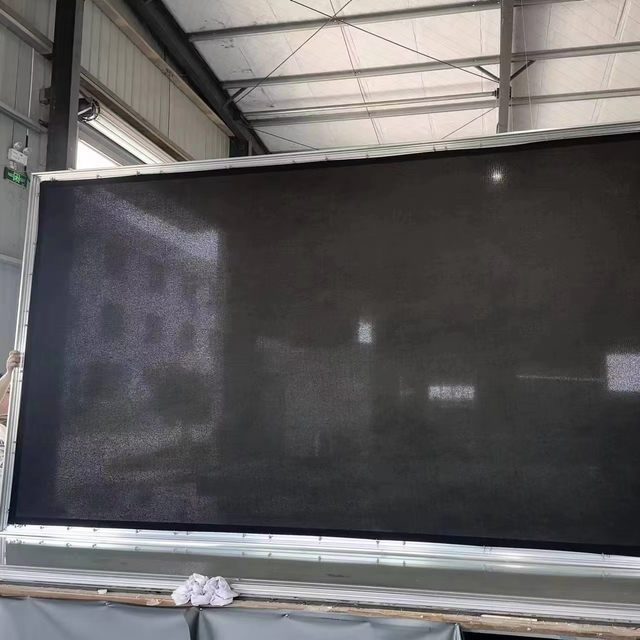 New Fashion 100inch Fixed Frame Acoustic Woven 3D Cinema Projector Screen Wall Mounted Edge 16:9 Format