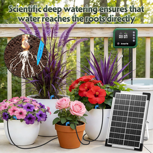 Eight Watt <b>Solar</b> <b>Powered</b> Watering Computer 30 Droppers System No Tap Balcony Garden Potted Plants Greenhouse Irrigation <b>Kit</b> Devi - Product Image 4