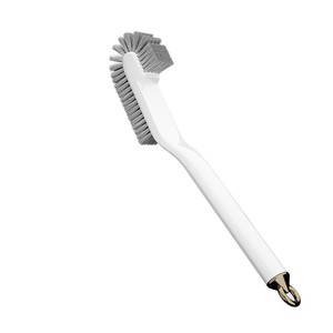 Long Handled <b>Shoe</b> <b>Brush</b> With Soft Nylon Bristles For Deep Cleaning Household Use White Plastic Double Sided - Product Image 5