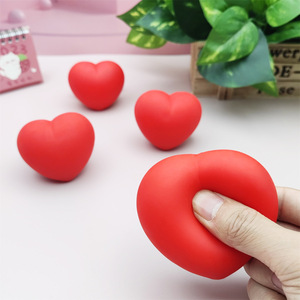 Stress-relief Heart-shaped <b>Squeeze</b> Toy Creative Red TPR Soft Rubber Vent <b>Ball</b> Cartoon Toy - Product Image 4