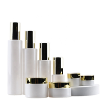 Ensemble de flacons de lotion de luxe vert givré avec pompe, personnalisables, 100 ml, et pots cosmétiques en verre givré avec couvercle en bambou, 30 ml, 60 ml, 120 ml, 10 g, 30 g, 50 g