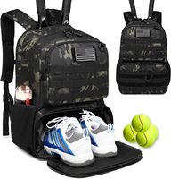 Sac de tennis tactique Plusieurs poches peut contenir 2 raquettes de badminton raquettes de squash Pickleball pagaies et balles accessoires