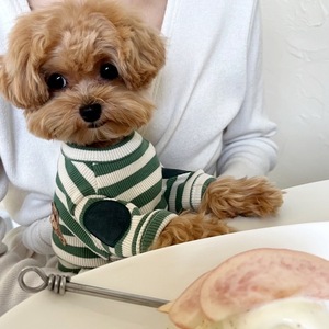 Cachorros pequeños Teddy Camiseta de verano Ropa de perro a rayas de algodón para Bichon Frize <span class=keywords><strong>Yorkshire</strong></span> - Product Image 3