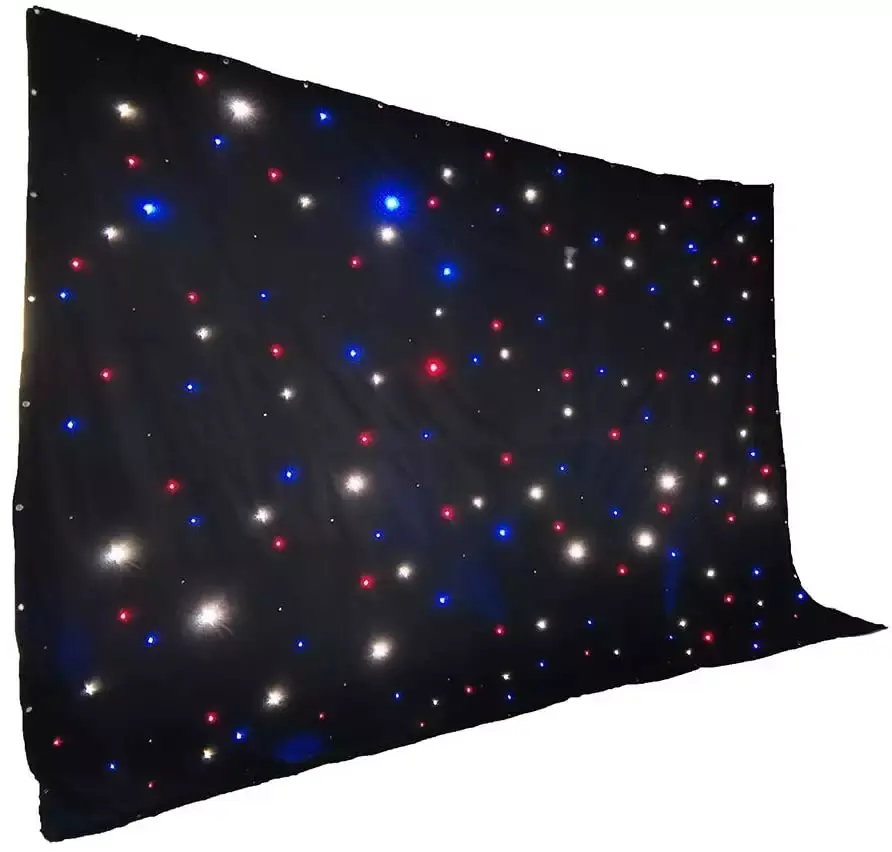 Grace Poles Stand LED Star Lights Shiny Black Velvet Backdrop Lights