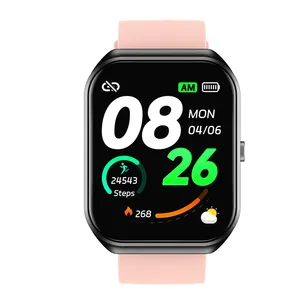 Montre connectée Android CX2 2025 Sport, écran TFT carré, IP67, chargeur sans fil en plastique, gel de silice, moniteur de fréquence cardiaque, unisexe, tactile - Product Image 4