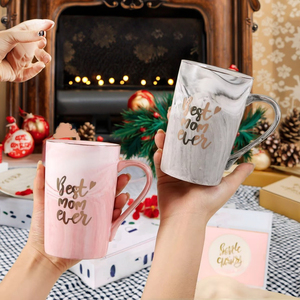 Bắc Âu mô hình bằng đá cẩm thạch gốm 350ml Mug với Vàng xử lý mẫu miễn phí cho buổi chiều trà nhà sử dụng hoặc ngày của Mẹ Món Quà ngày lễ - Product Image 5