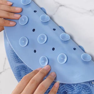 Cepillo de baño de silicona grande de moda moderno, exfoliante corporal de ducha exfoliante ligero para viajes en casa, Color personalizable Opp - Product Image 3