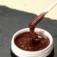 Gel de construction pour ongles marron pailleté sans HEMA ni TPO, gel de construction à paillettes dorées en pot, gel d'extension d'ongles OEM, marque privée
