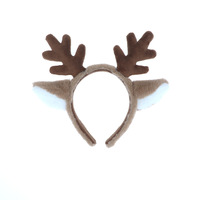 Serre-tête de Noël à déguisement, motif flocon de neige et oreilles de cerf, oreilles d'animaux simulées en peluche, accessoires pour cheveux CS023
