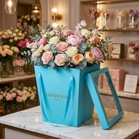 Boîtes à fleurs haut de gamme en carton ondulé recyclé, écologiques, avec dorure à chaud et revêtement UV pour roses