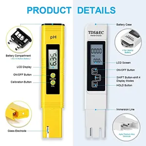 Tds ph מים באיכות בודק מוליכות pH
TDS EC טמפ מד ph עט tester דיגיטלי