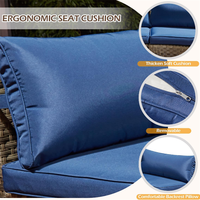 Canapé d'extérieur modulable en rotin tressé demi-lune pour jardin et terrasse
