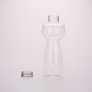 500ml plastik <span class=keywords><strong>PET</strong></span> şişe sevimli kedi şekli tasarım meşrubat dolum makinesi ambalaj geniş ağız meyve suyu şişesi ile Metal kapak OEM hizmeti kabul - Product Image 4