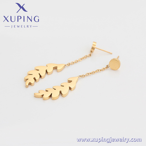 98324 <span class=keywords><strong>XUPING</strong></span> joyería fabricantes de joyería moda 14K chapado en oro joyería pendientes Acero inoxidable mujer joyería - Product Image 4