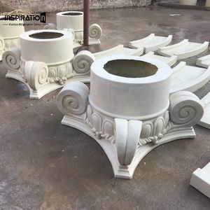 Pilier de hall d'hôtel GRC avec texture de marbre simulé, capitale corinthienne exquise pour la décoration intérieure d'hôtels de luxe, grand design décoratif - Product Image 1