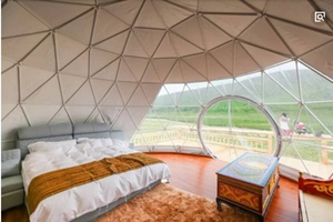 Nouvelle conception 2025 – Tente dôme géodésique gonflable pour 4 à 6 personnes avec protection contre la pluie, tente globe planétarium extérieure avec chambres - Product Image 5