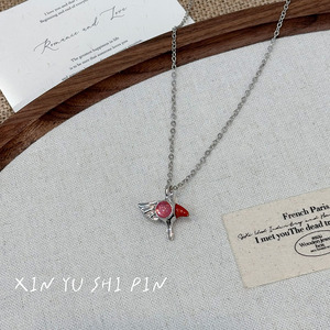 Collier à pendentif baguette magique rose pour fille, style anime <span class=keywords><strong>SAKURA</strong></span> <span class=keywords><strong>Card</strong></span> <span class=keywords><strong>Captor</strong></span> - Product Image 2