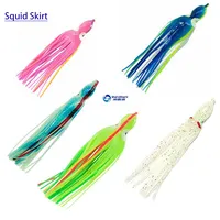 Customized soft silicone octopus skirt lures artificial saltwater trolling calamari trap bait fishing glow squid skirts