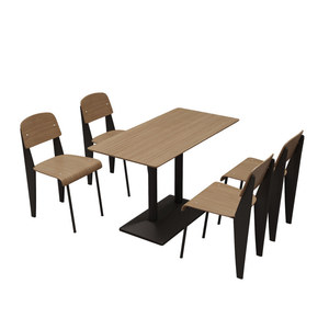Ensemble table et chaises de cantine de style industriel avec base sur piétement pour cafétéria moderne et <span class=keywords><strong>restaurant</strong></span> <span class=keywords><strong>du</strong></span> personnel - Product Image 5