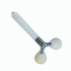 Rouleau facial en jade Xiuyan blanc personnalisé avec logo, en forme de Y 3D, masseur facial en jade naturel, appareil de beauté pour le rajeunissement de la peau - Product Image 4