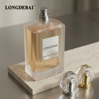 Flacon de parfum rectangulaire vide en verre givré mat de luxe 100 ml avec atomiseur de haute qualité