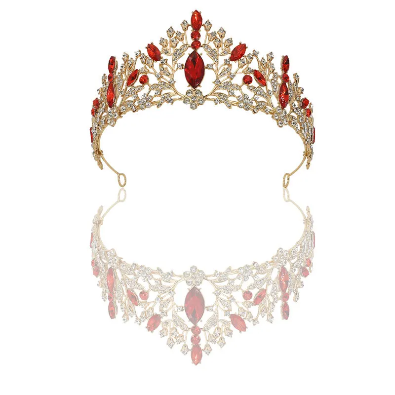 Accesorios de cristal barroco De Beaute Pour Femmes 15cm Tiara DE BODA Corona nupcial Coronas de aleación Adorno de Corona al por mayor