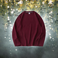 T-shirt décontracté pour homme en coton 100% de haute qualité, tricoté teint en fil, à manches longues, couleur unie, coupe ample, écologique, anti-boulochage et infroissable