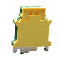 Grand courant 16PE AWG 12-4 Type de vis mise à la terre en cuivre connecteur de fil terrestre borniers de Rail Din