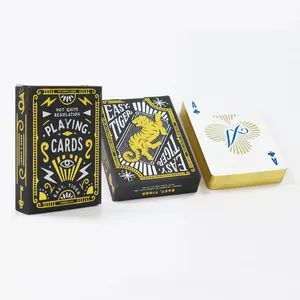 Personalidade design original tigre jogando cartas textura personalizada superfície prata banhado a ouro carimbar cartas de baralho para adultos