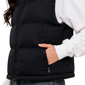2026 New Fashion Black Sleeveless Puffer Vest <strong>Ladies</strong> Insulated Down <strong>Gilet</strong> <strong>with</strong> Button Closure for Layering - Product Image 6