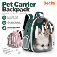 Sac de transport pliable transparent pour animaux de compagnie, sac à dos de grande capacité pour chiens et chats, pour voyages en plein air