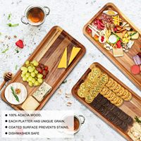Présentoir de cuisine multifonctionnel personnalisable à 3 niveaux en bois d'acacia, plateau de service et présentoir à desserts