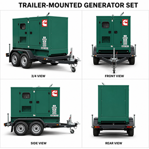เครื่องกำเนิดไฟฟ้าดีเซล Cummins Yuchai Weichai Perkins 200-300kva แบบ 3 เฟส โครงเปิด สตาร์ทอัตโนมัติ แรงดันไฟฟ้า 230V พร้อมตัวเลือก ATS - Product Image 3