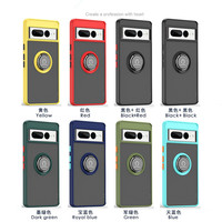 Zırh vaka için piksel 9 10 Pro XL 6 7 8 9 10 Pro 7A 8A 9A kapak yüzüğü braketi standı sert tampon Case arka mıknatıslı araba montaj kabuk