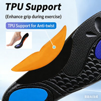 Nouvelle conception 2026 : Semelle orthopédique sportive en PU élastique avec absorption des chocs et soutien de la voûte plantaire pour pieds plats