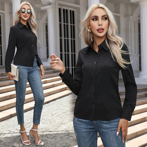 2026 Europa USA Neue Damenmode Lässige Strickjacke mit Knöpfen Übergröße Hemd Top Sommer Bluse <span class=keywords><strong>5XL</strong></span> - Product Image 4