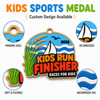 Médaille souvenirs de course pour enfants en PVC souple 3D, écologique, non toxique, durable, pour activités sportives en plein air, texte personnalisé imprimé UV