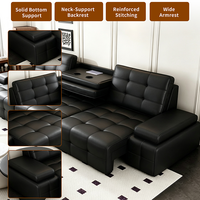 Ensemble de canapé-lit électrique multifonctionnel de luxe avec table rabattable, canapé-lit inclinable en cuir pour home cinéma