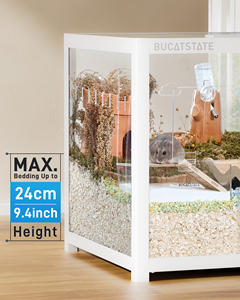 Bucatstate 120cm Lüks Ev Tipi Metal Hayvan Küçük Evcil Hayvan Kafesleri Şeffaf Geniş Alanlı Villa Temel Kirpi Domuz Tavşan - Product Image 6