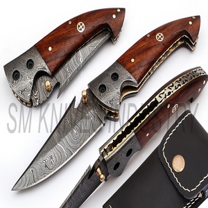 Manche en bois de Rose japonaise, couteau de poche pliant damas fait à la main par couteaux Sm industrie (smk1218) - Product Image 2