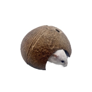 Maisonnette et cachette pour <span class=keywords><strong>hamster</strong></span> en coquille de noix de coco avec toit pour petits animaux - Product Image 3