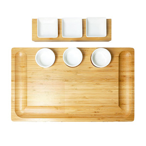 Juego de tabla de quesos de bambú con 4 cajones y juego de cuchillos de acero inoxidable para servir y entretener - Product Image 3