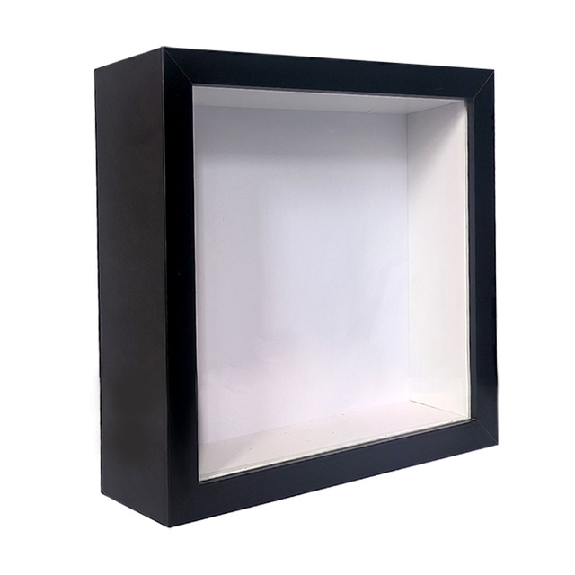 Black 5cm 3d Hollow Deep 8x8 Shadow Box Frame Picture Photo Frames in Bulk with Organic Glass