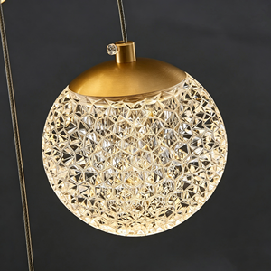 <span class=keywords><strong>Suspension</strong></span> moderne de style nordique avec cadre en laiton et <span class=keywords><strong>verre</strong></span> sphérique, réglable, pour escalier, hôtel, luminaire décoratif - Product Image 3