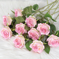 2022 Bestseller Hochwertige Seiden-Rose Einzelne Künstliche Blume Rosenblüte für Hochzeitsdekoration