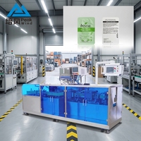 Machine de remplissage et de scellage automatique pour sachets à clipser type carte, pour liquides (miel, huile d'olive, sauces), conditionnement en dose unique en forme de V