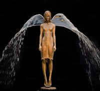 Fontaine d'eau moderne en Bronze, Statue d'ange, en plein air, pour fille, fontaine en Bronze, Sculpture d'eau, danseuse, grande taille